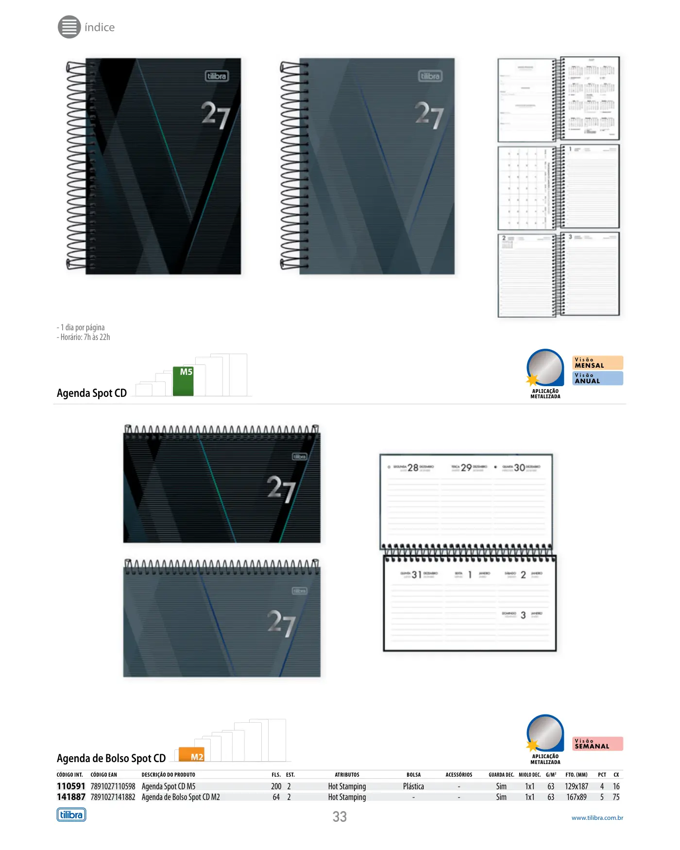 Agenda Spot CD M5 na página do catálogo