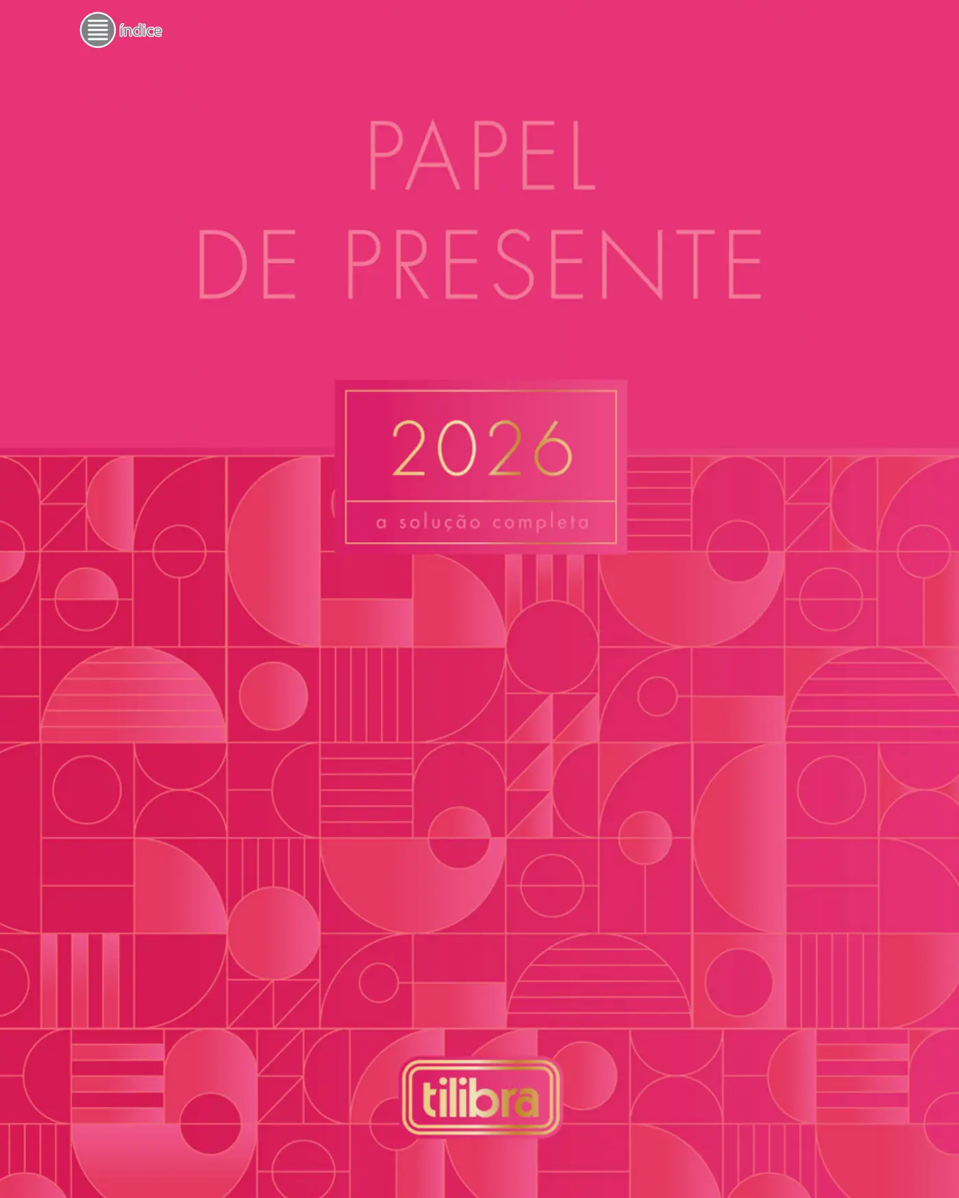 Capa do catálogo Tilibra Papel de Presente 2026