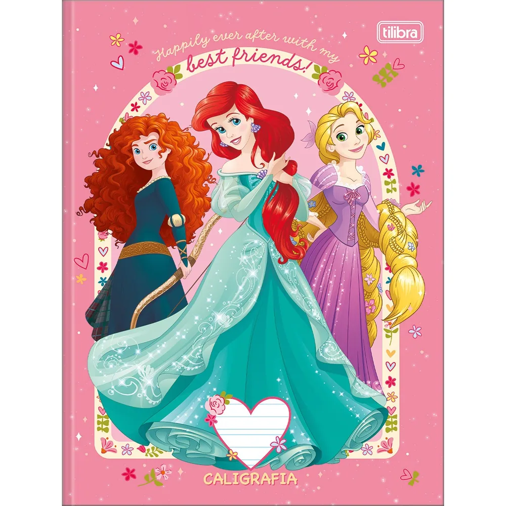 Caderno Pedagógico Capa Dura Caligrafia Princesas 40 fls