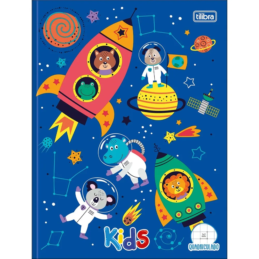 Caderno Pedagógico Capa Dura Quadriculado 7x7mm Kids 40 fls