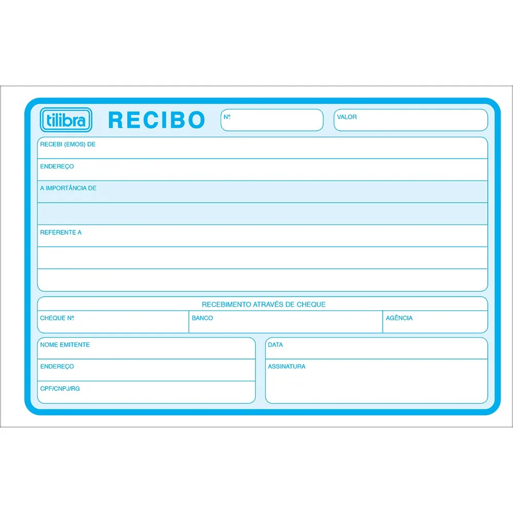 Recibo Comercial sem Canhoto Grande