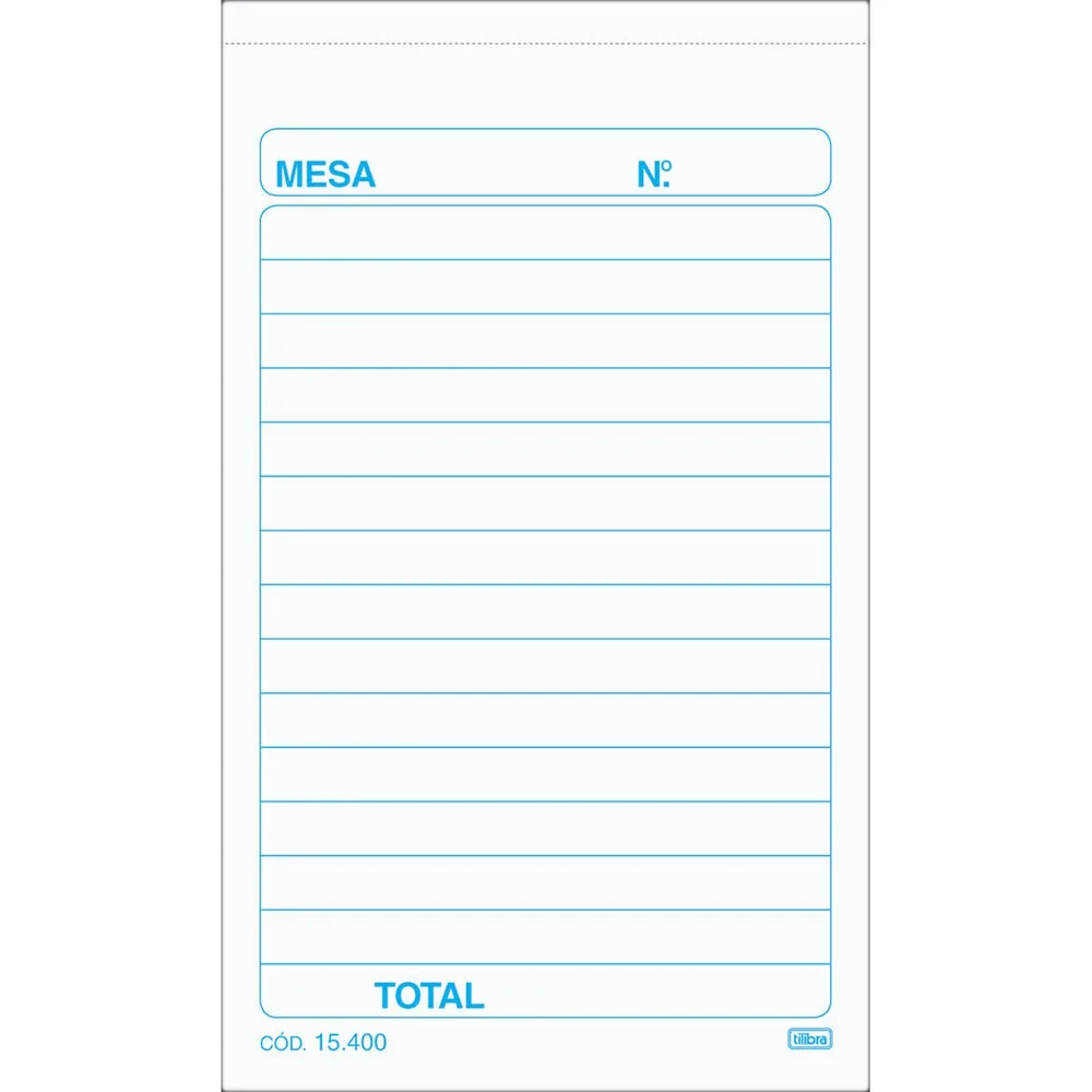 Talão Pedido de Mesa 50x2 Vias