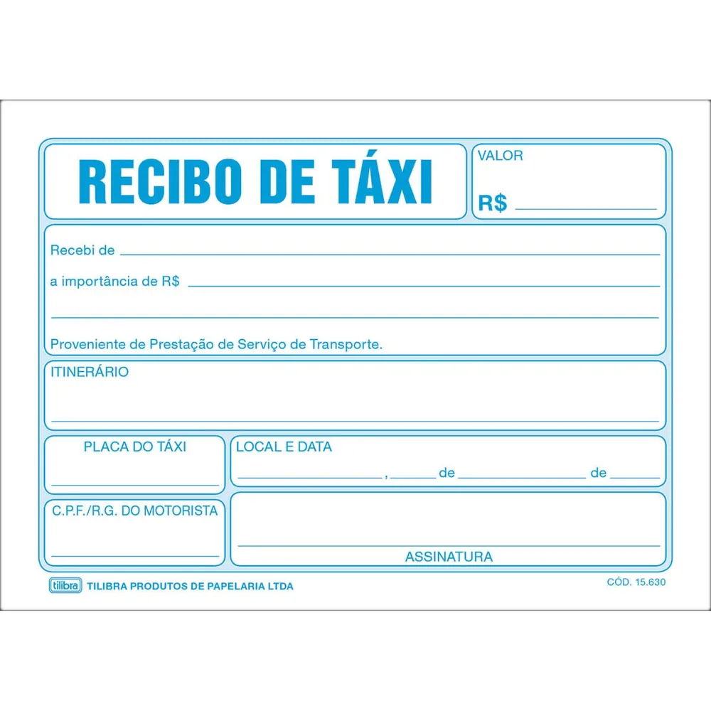 Recibo de Táxi