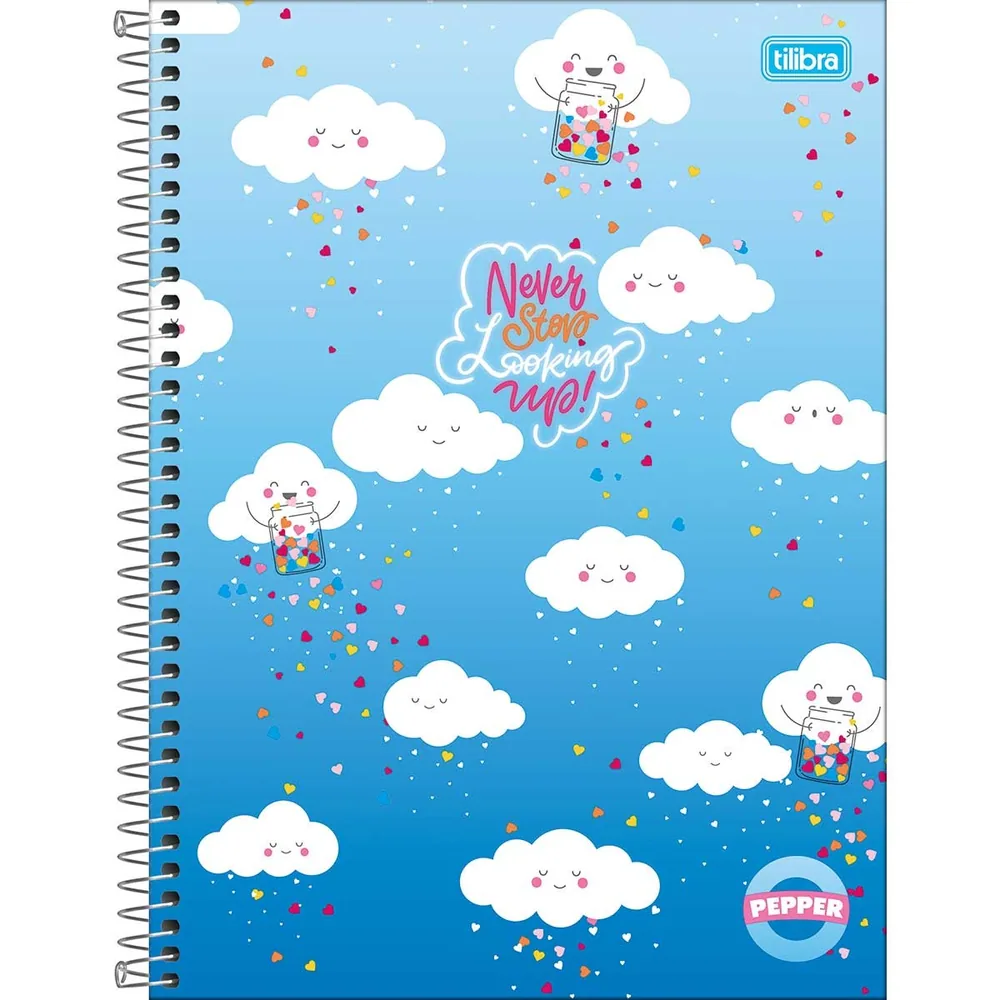 Caderno Universitário Capa Dura 10 Matérias Pepper Feminino 160 fls