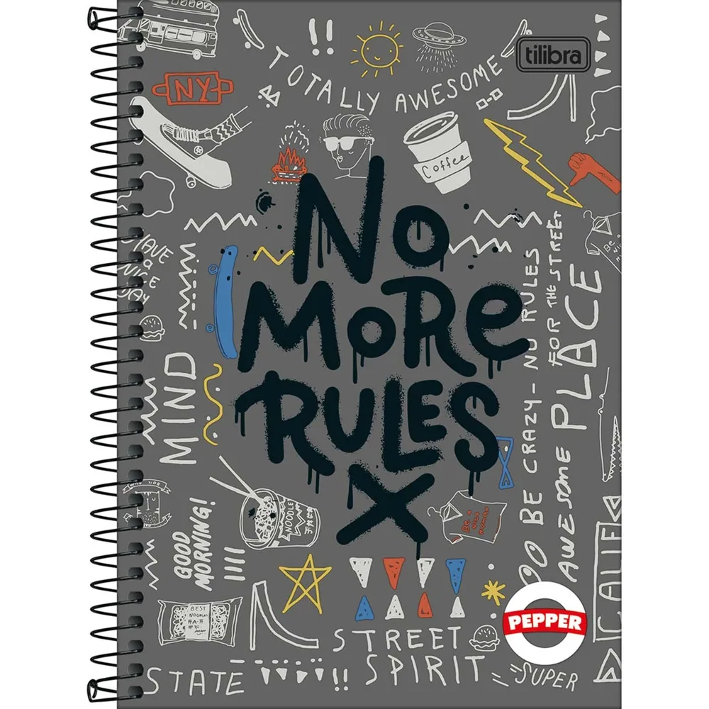 Caderno 1/4 Capa Dura Pepper Masculino 80 fls