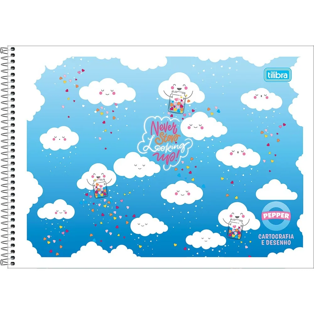 Caderno Cartografia e Desenho Capa Flexível Pepper 40 fls