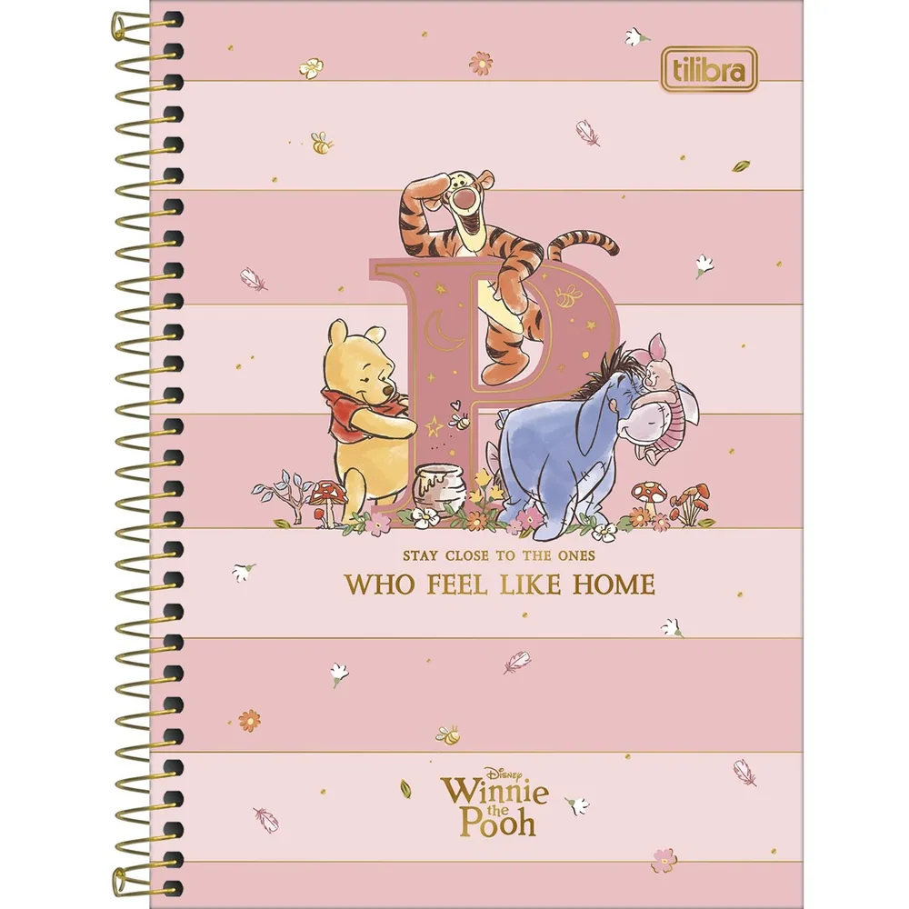Caderno 1/4 Capa Dura Pooh 80 fls