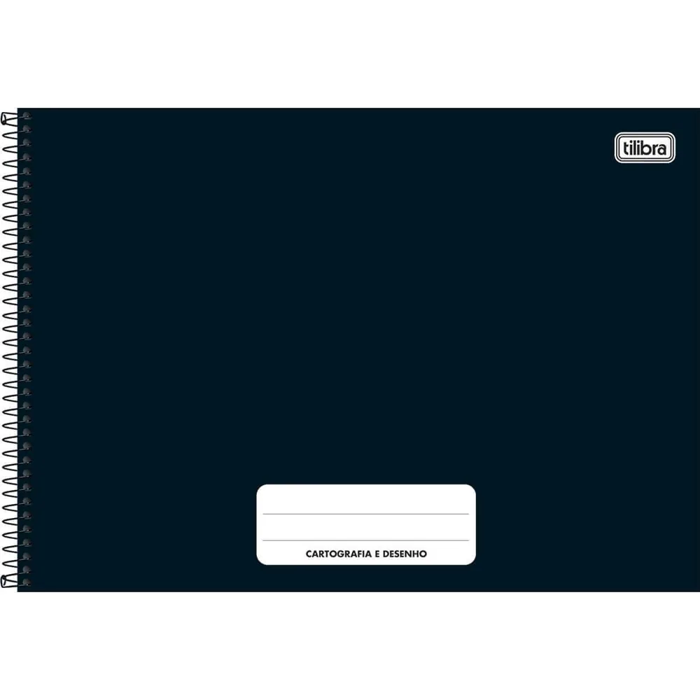 Caderno Cartografia e Desenho Capa Dura Preto Pepper 80 fls