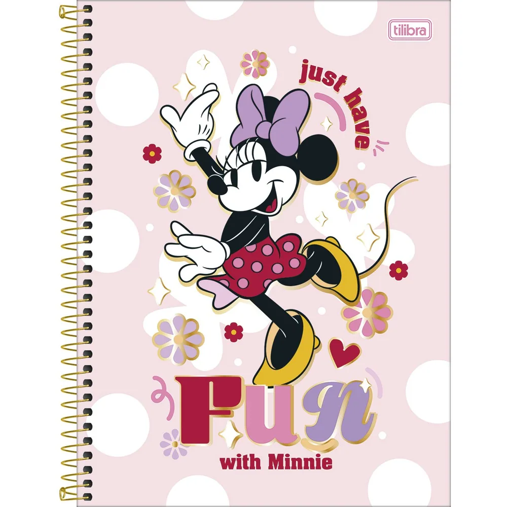 Caderno Universitário Capa Dura .com 1 Matéria Minnie 80 fls