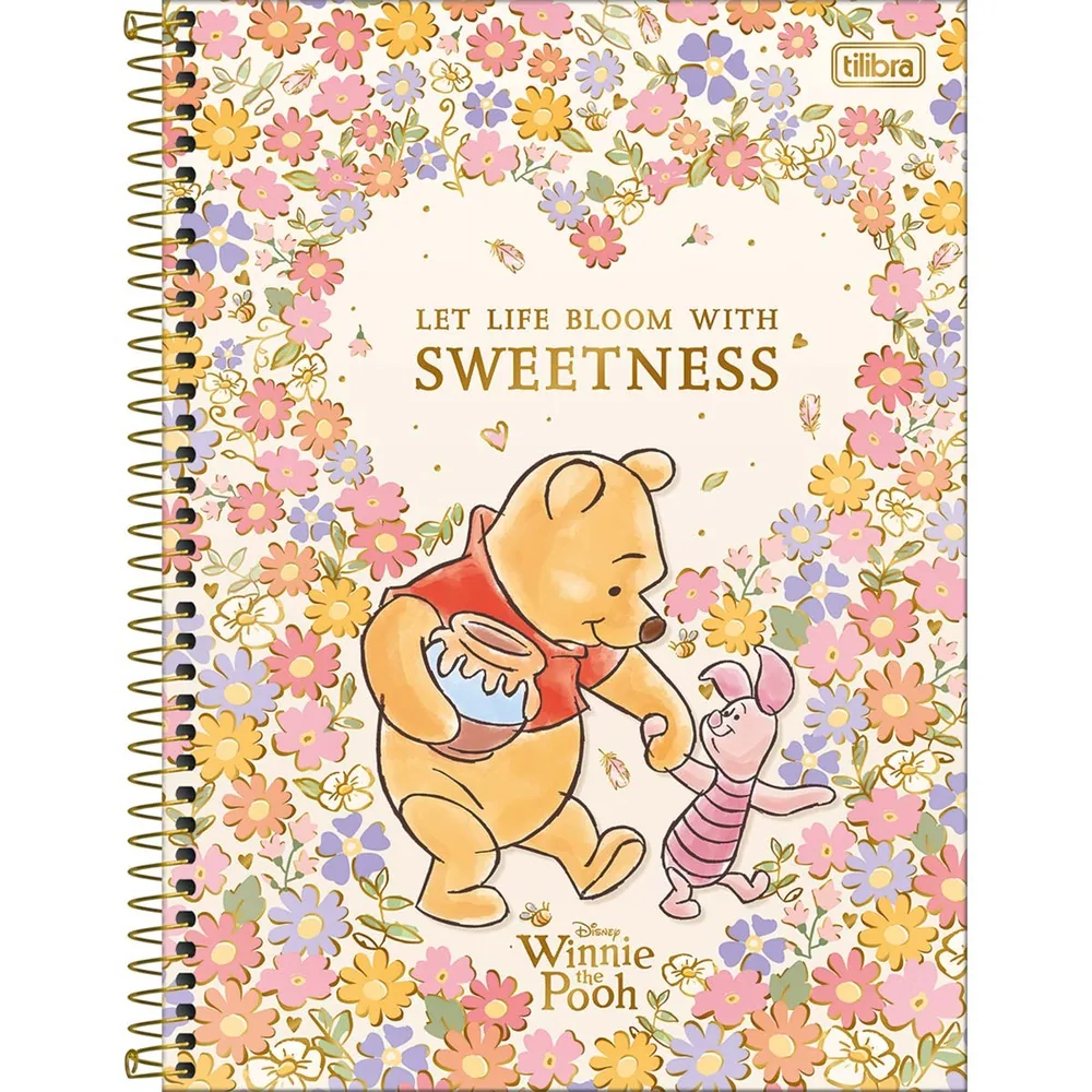 Caderno Universitário Capa Dura .com 1 Matéria Pooh 80 fls