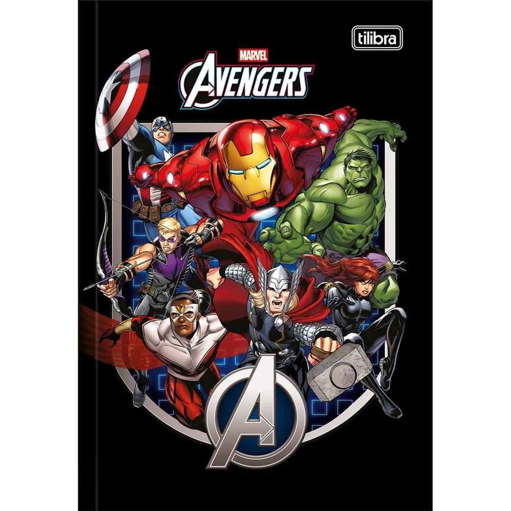 Caderno Brochura Capa Dura 1/4 Avengers 80 fls