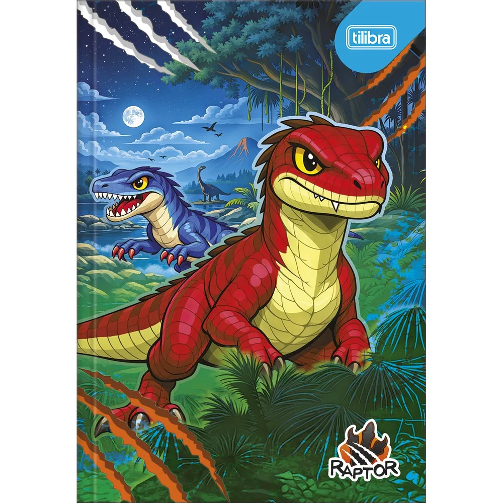 Caderno Brochura Capa Dura 1/4 Raptor 80 fls