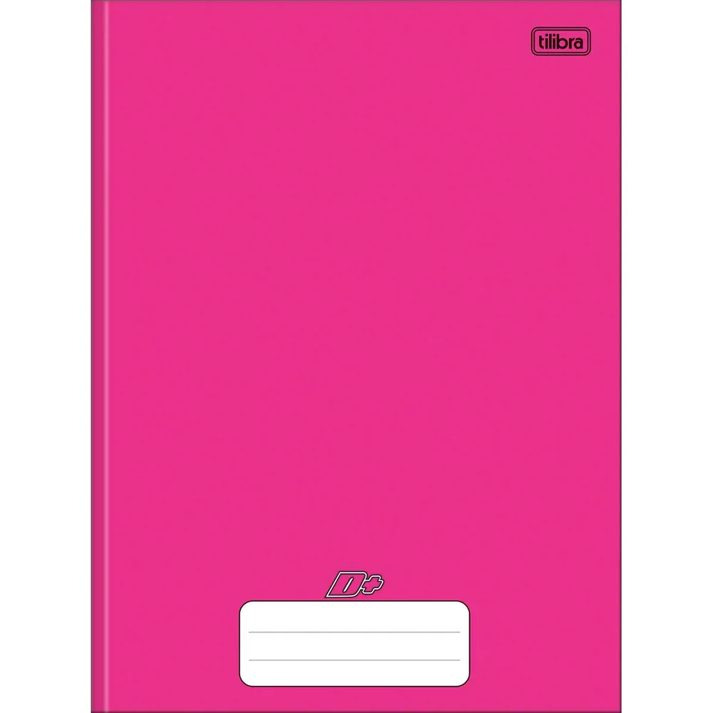 Caderno Brochura Capa Dura Universitário Rosa D+ 48 fls