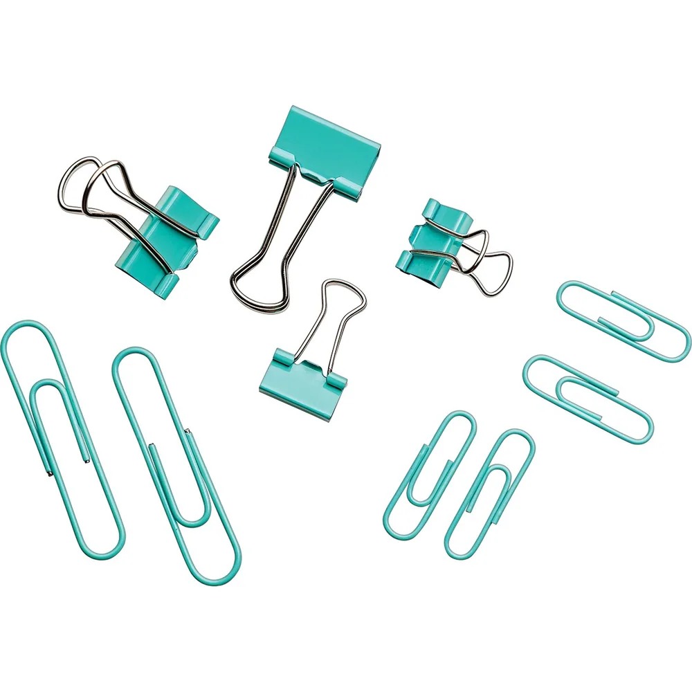 Kit Clips e Prendedor para Papel Aqua