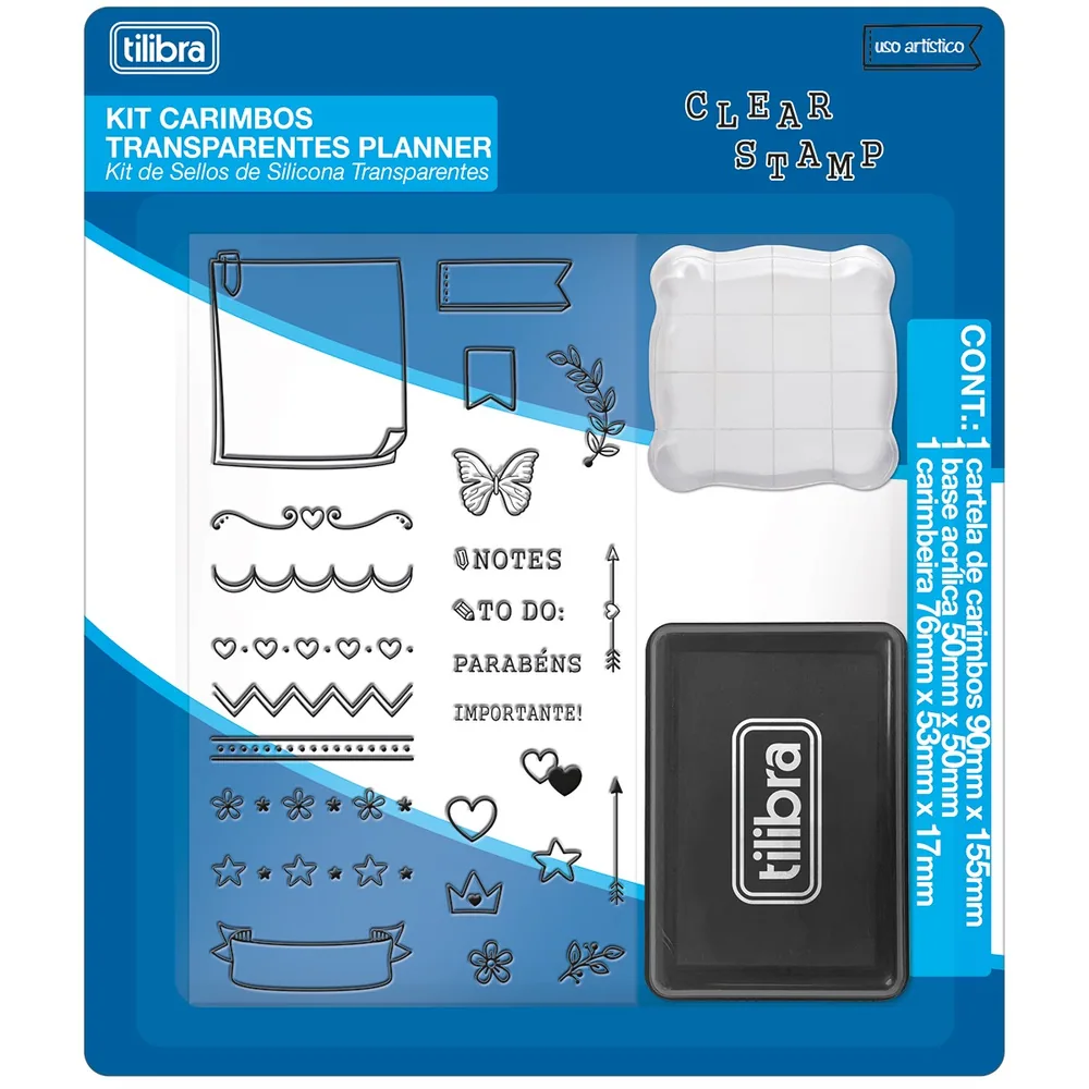 Kit Carimbos Transparentes Planner