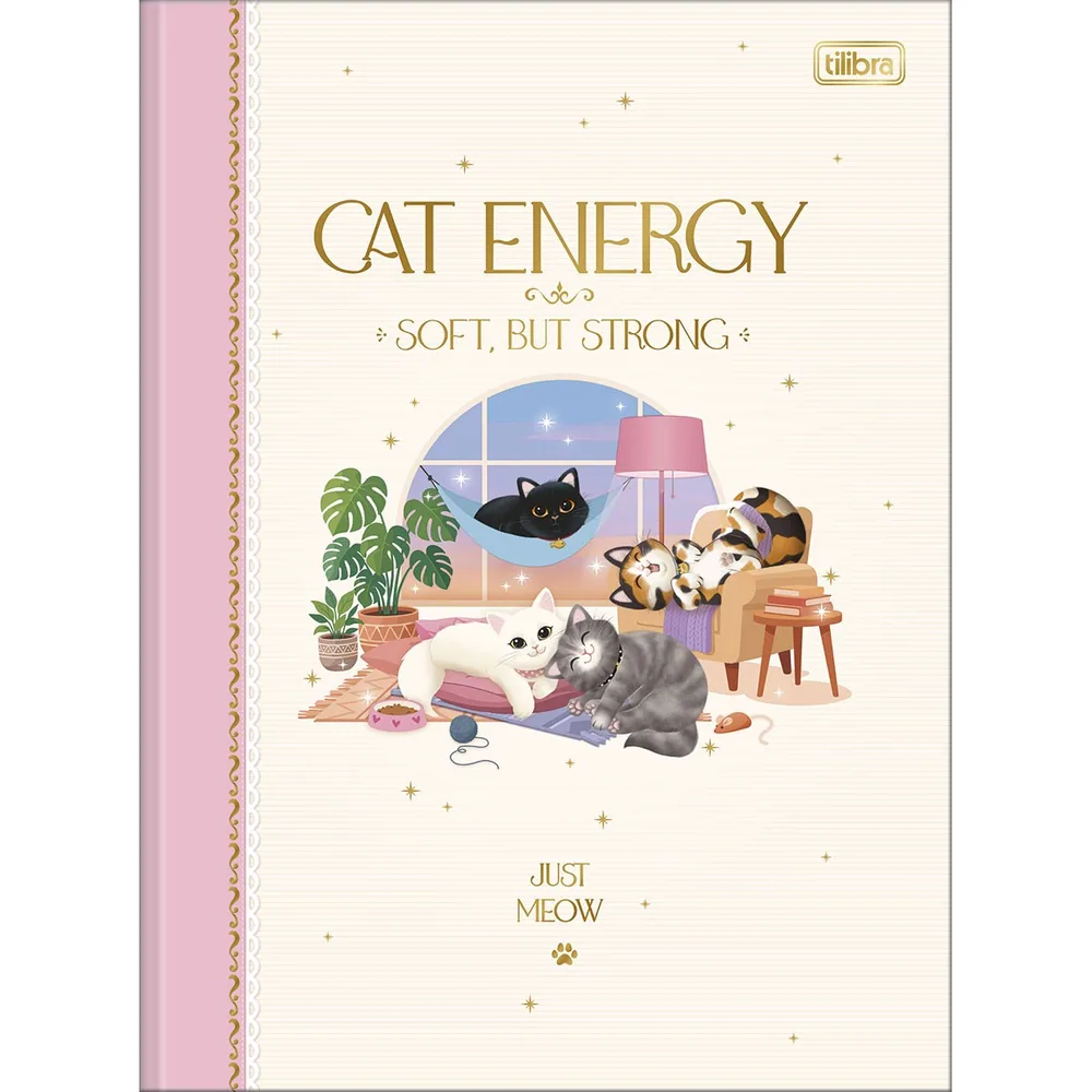 Caderno Brochura Capa Dura Universitário Purrfect Cats 80 fls