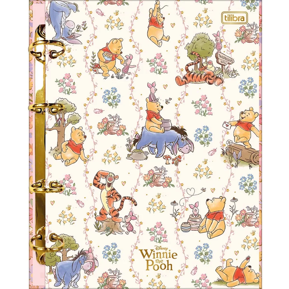 Caderno Argolado Cartonado Colegial S/L Pooh 80 fls
