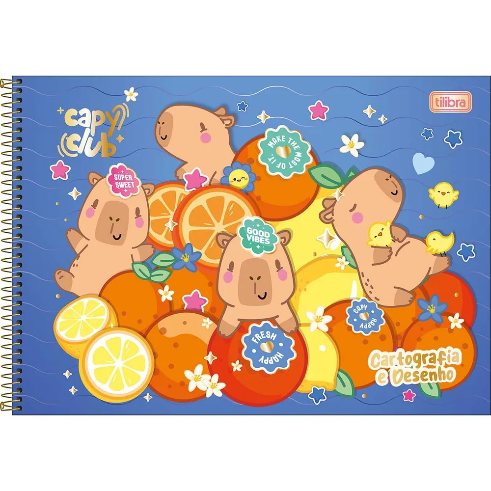 Caderno Cartografia e Desenho Capa Dura Capyclub 80 fls