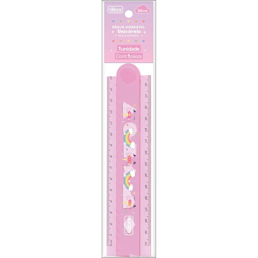 Régua Dobrável 30cm Unicórnio