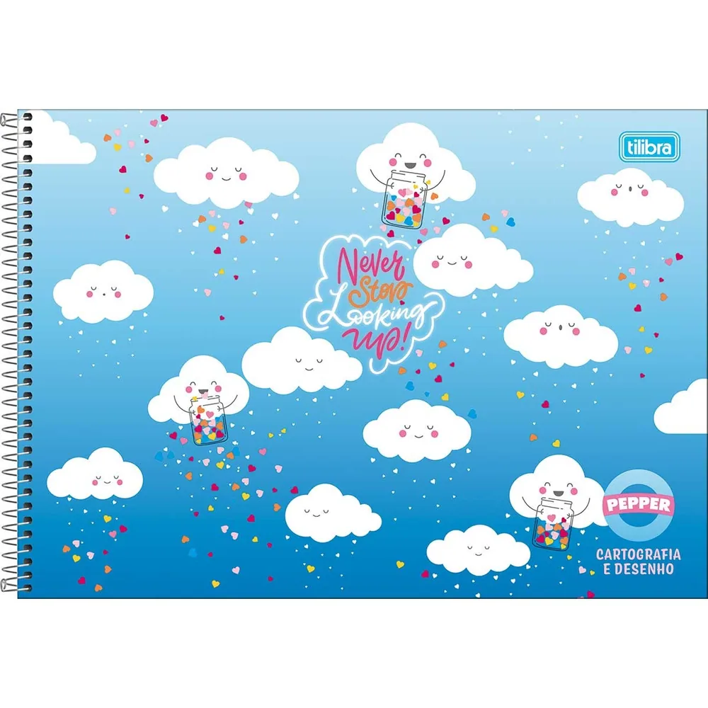 Caderno Cartografia e Desenho Capa Dura Pepper Feminino 80 fls