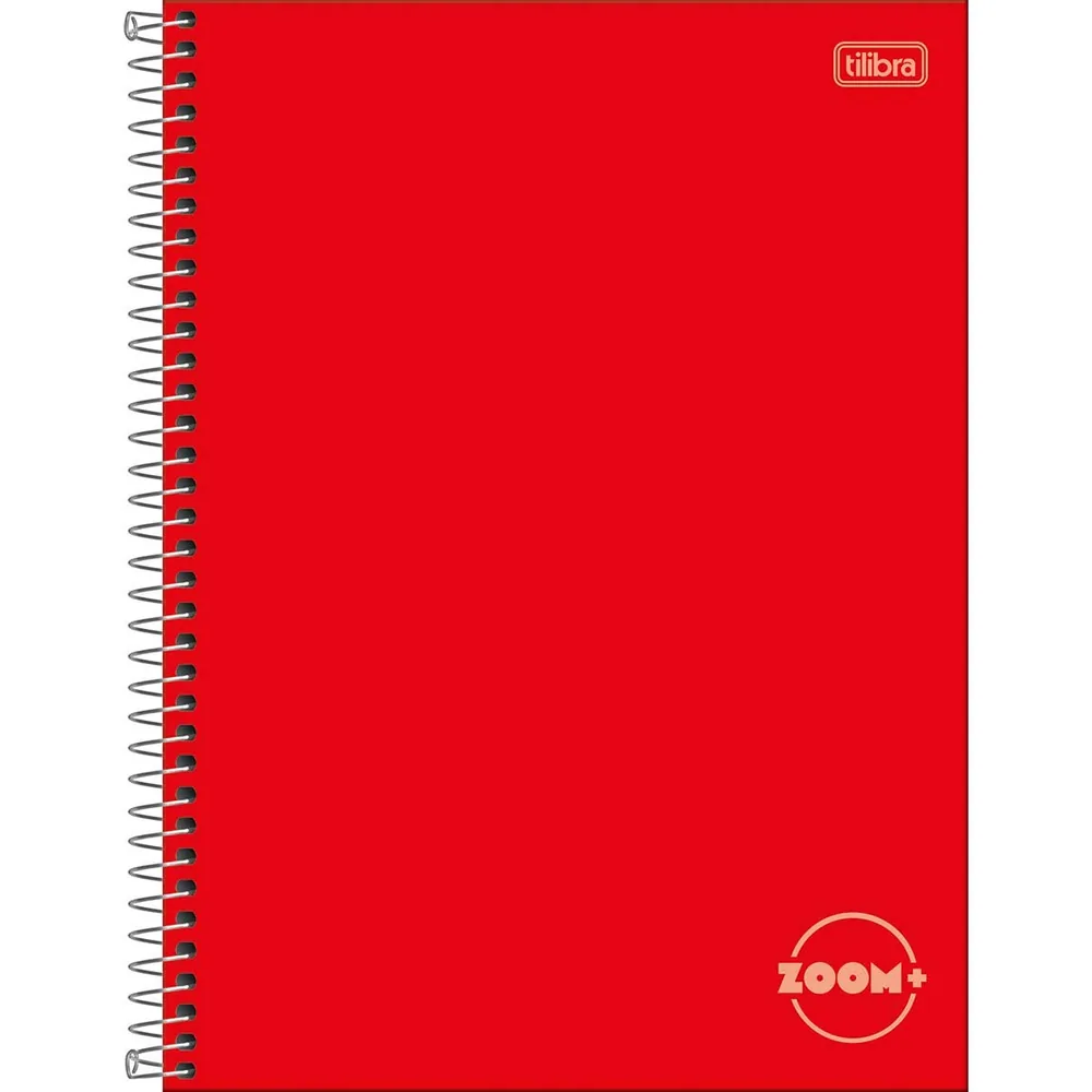 Caderno Universitário Capa Dura Vermelho 1 Matéria Zoom+ 96 fls