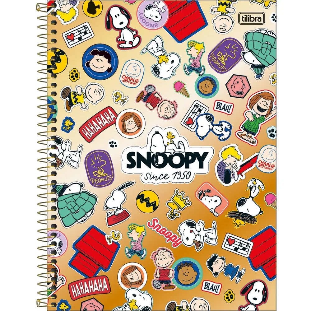 Caderno Universitário Capa Dura Core 10 Matérias Snoopy 160 fls