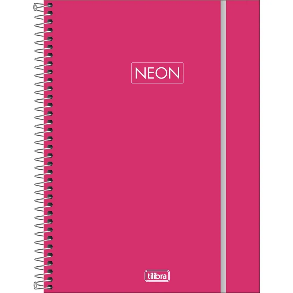 Caderno Universitário Capa PP 10 Matérias Neon Feminino 160 fls