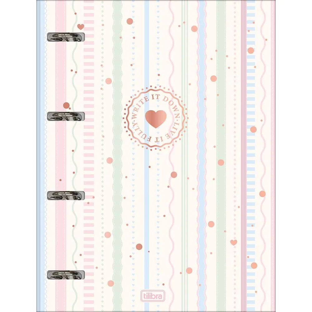 Caderno Argolado Cartonado com Elástico Soho 48 fls