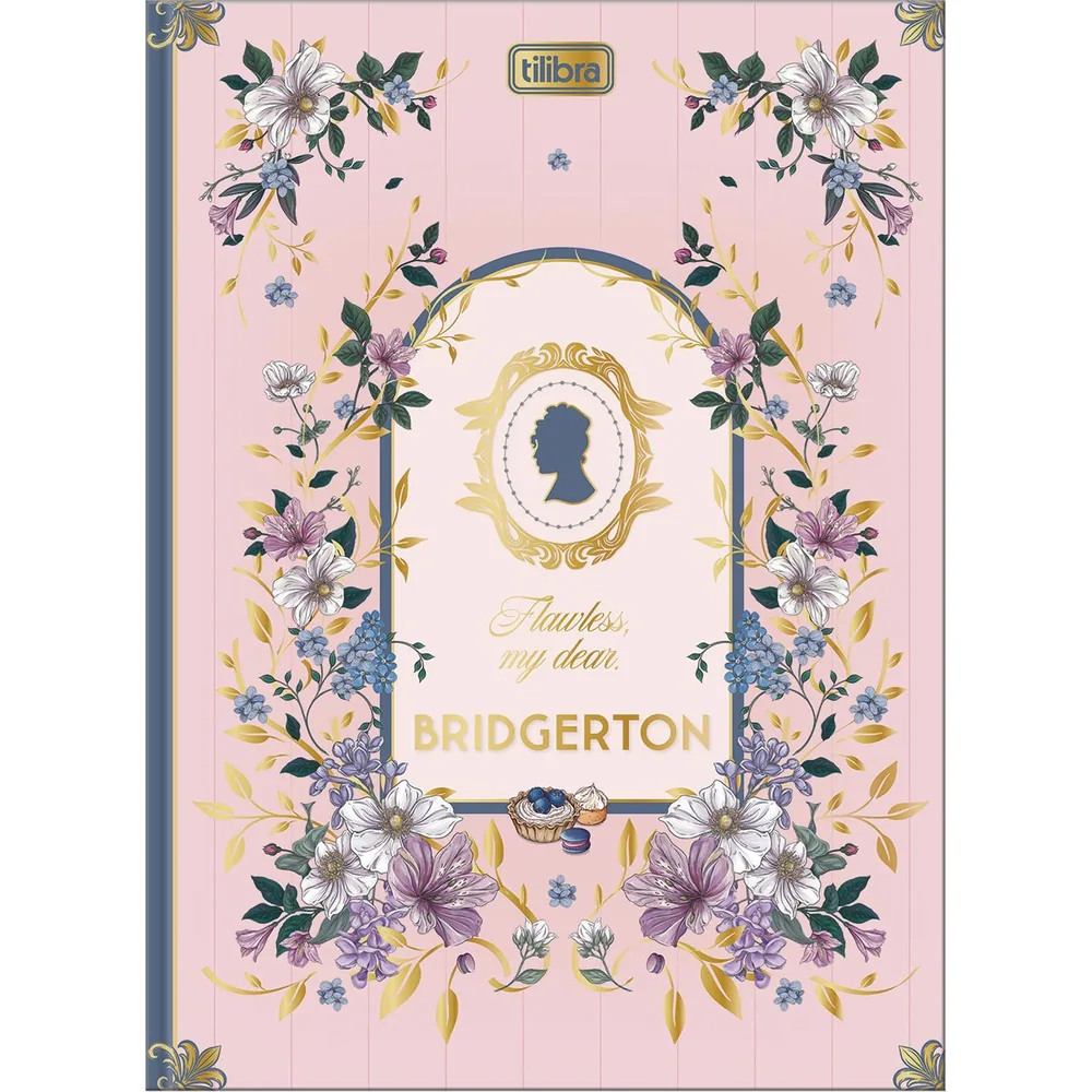 Caderno Brochura Capa Dura Colegial Superdecorado Bridgerton 80 fls