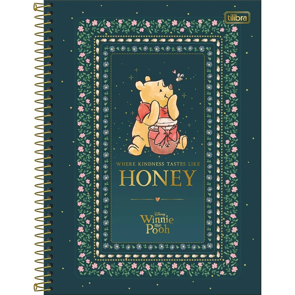 Caderno Universitário Capa Dura 10 Matérias Core Pooh 160 fls