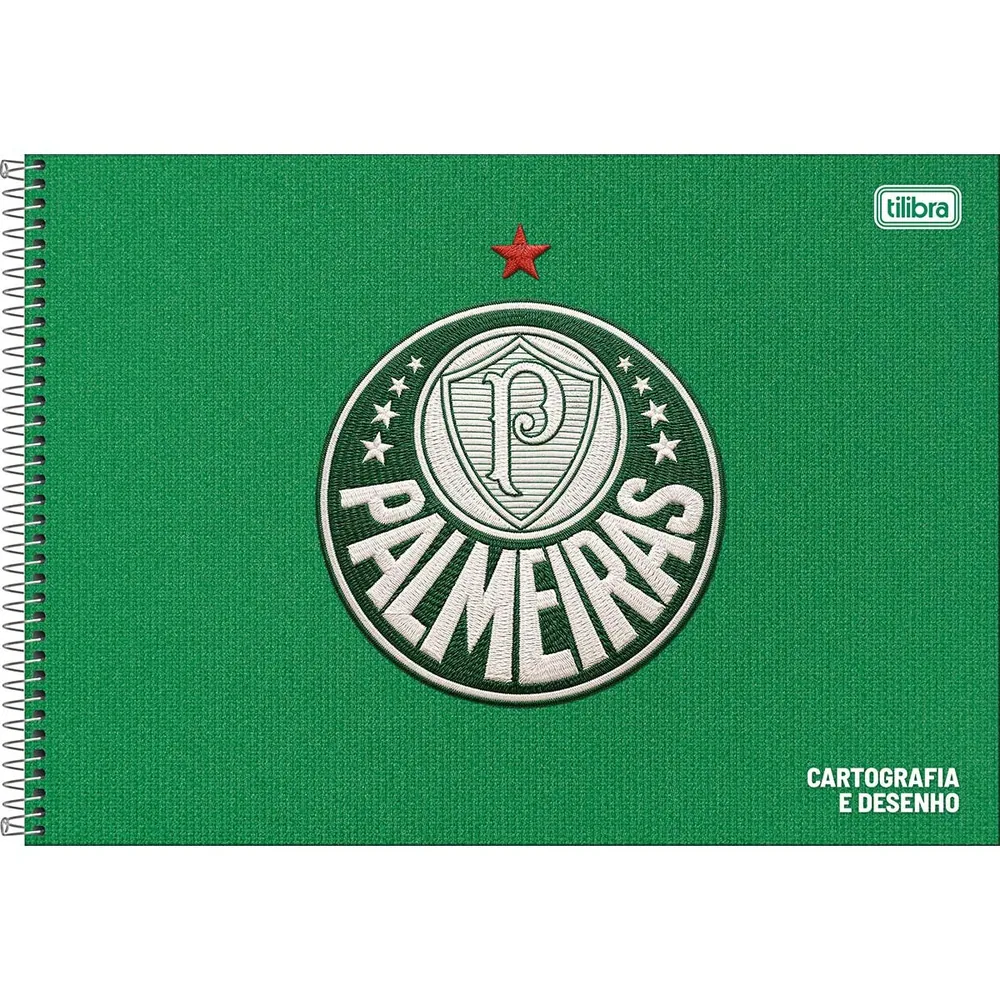 Caderno Cartografia e Desenho Capa Dura Palmeiras 80 fls