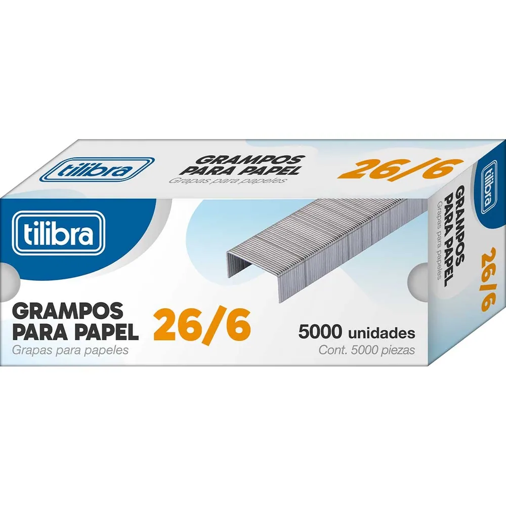 Grampo para Papel Galvanizado 26/6 com 5000