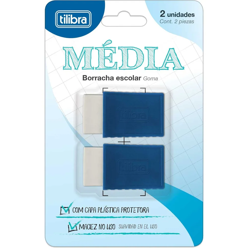 Borracha Média Capa Plástica Branca (Blister)