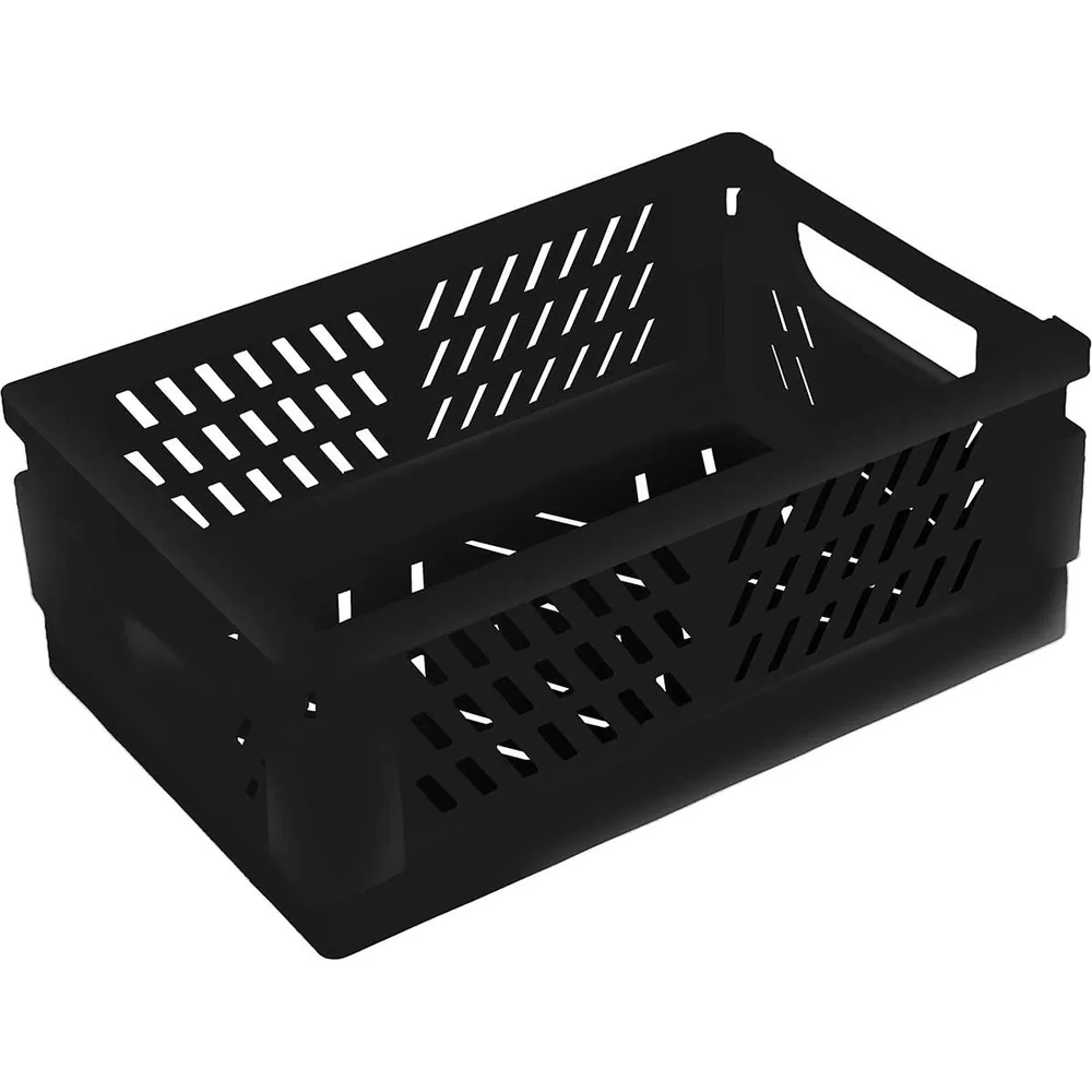 Cesto Organizador Dobrável Preto G 29x20x12cm