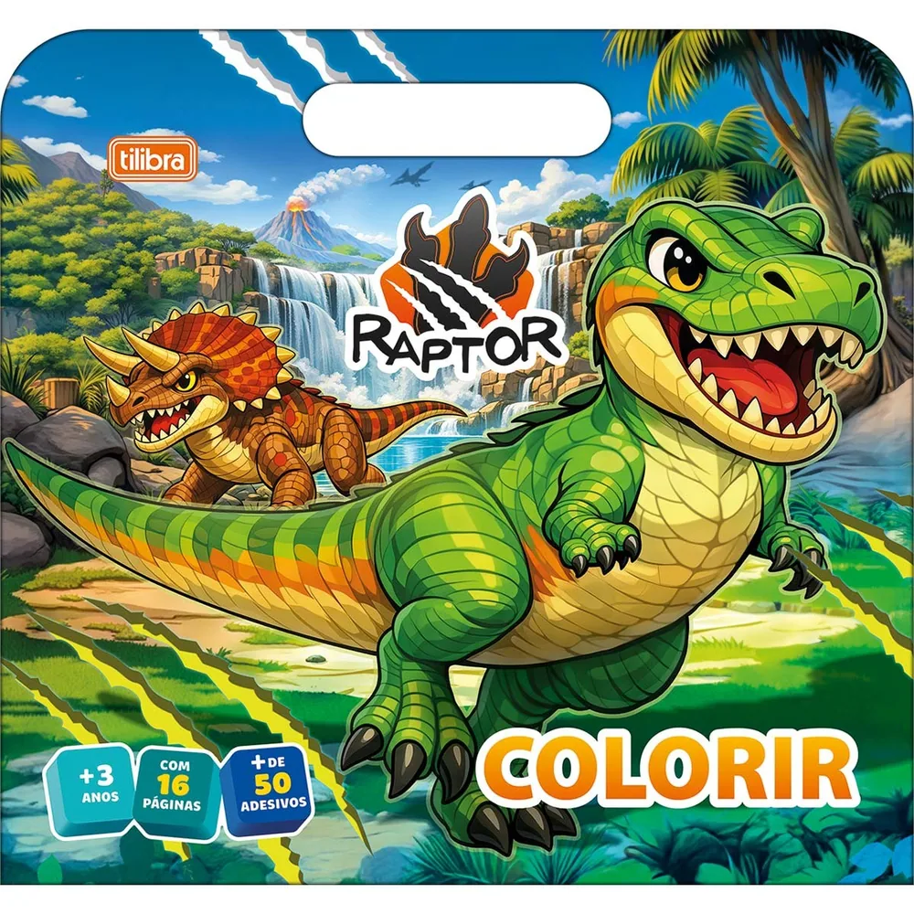 Álbum para Colorir Maleta Raptor 8 Folhas