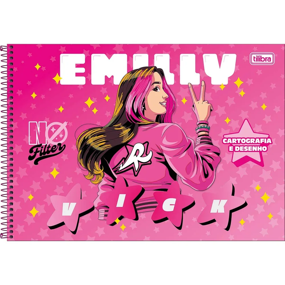 Caderno Cartografia e Desenho Capa Dura Emilly Vick | Katlen 80 fls