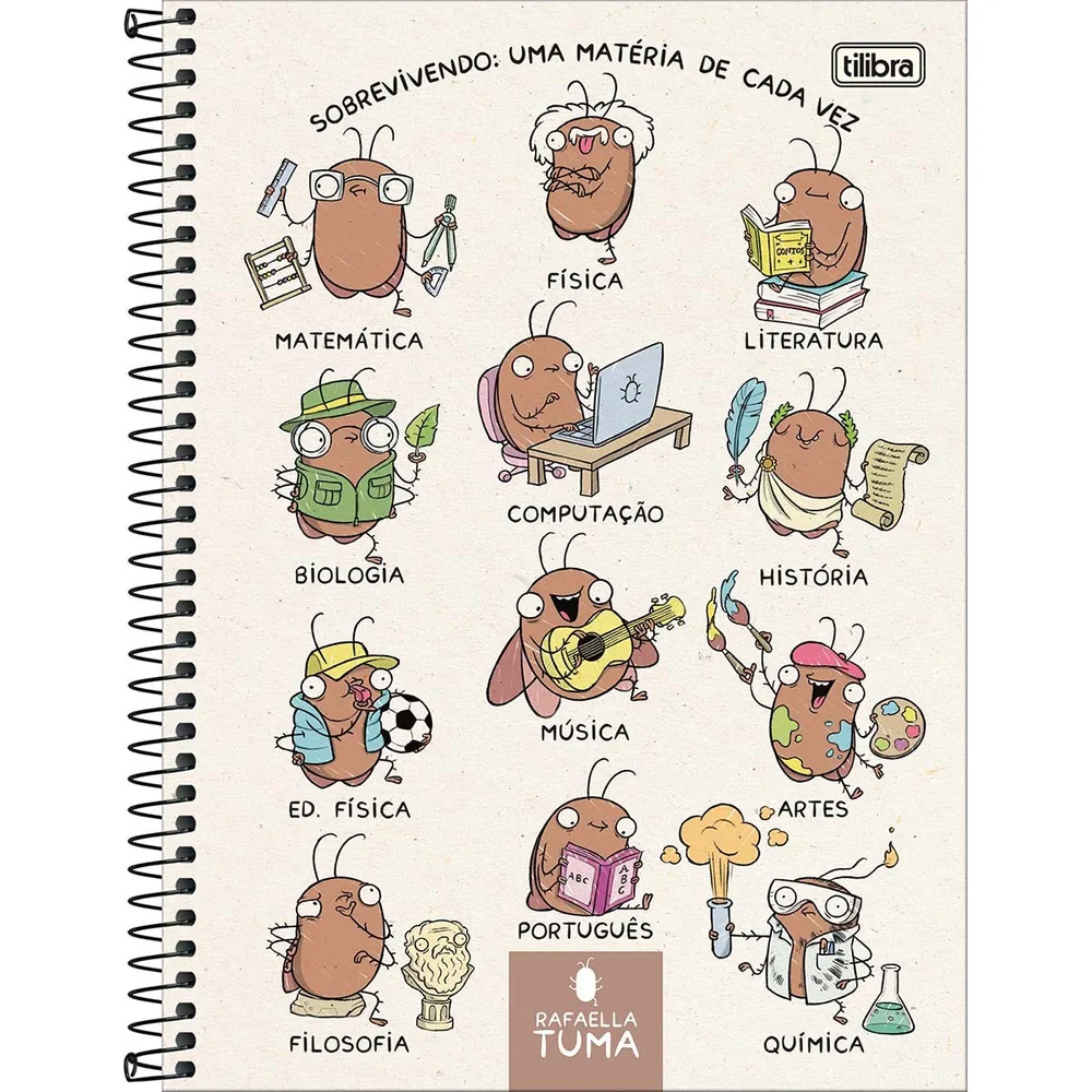 Caderno Universitário Capa Dura 1 Matéria Rafaella Tuma 80 fls