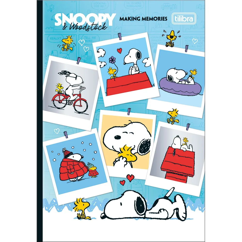 Caderno Brochura Capa Dura 1/4 Superdecorado Snoopy 80 fls