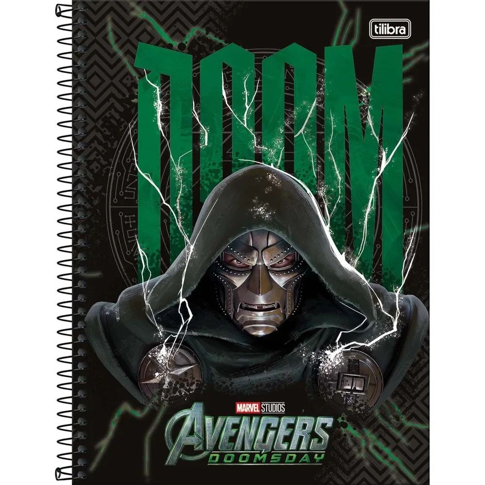 Caderno Universitário Capa Dura 20 Matérias Avengers Doomsday 320 fls