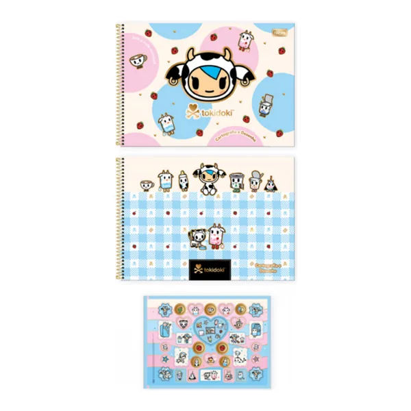 Caderno Cartografia e Desenho Capa Dura Tokidoki Moofia 80 fls