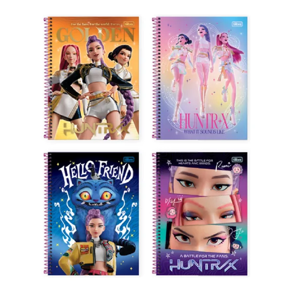 Caderno 1/4 Capa Dura Guerreiras do Kpop 80 fls