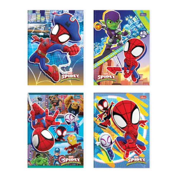 Caderno Brochura Capa Dura Universitário Spidey 80 fls