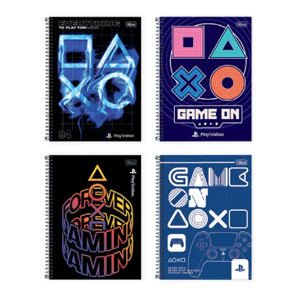 Caderno Universitário Capa Dura 1 Matéria Playstation 80 fls