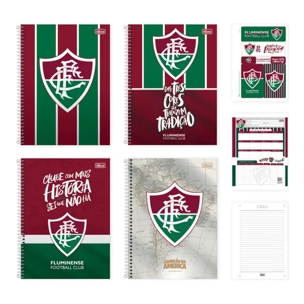 Caderno Universitário Capa Dura 10 Matérias Fluminense 160 fls