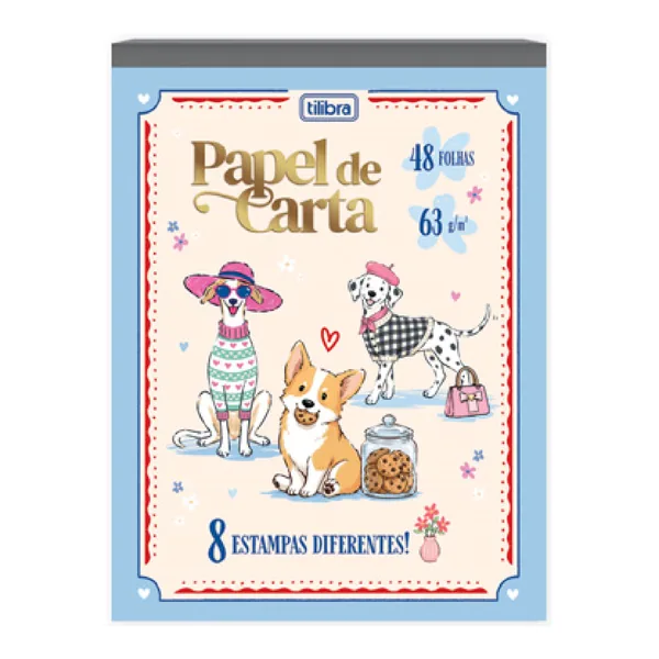 Caderno Colado Papel de Carta Doggy 48 fls