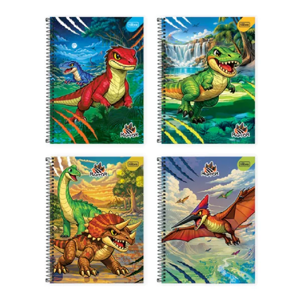 Caderno Brochura Capa Dura Universitário Raptor 80 fls