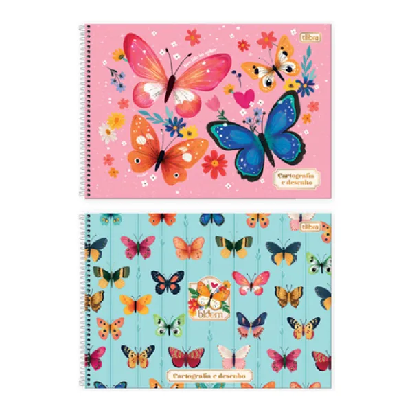 Caderno Cartografia e Desenho Capa Dura Bloom 80 fls