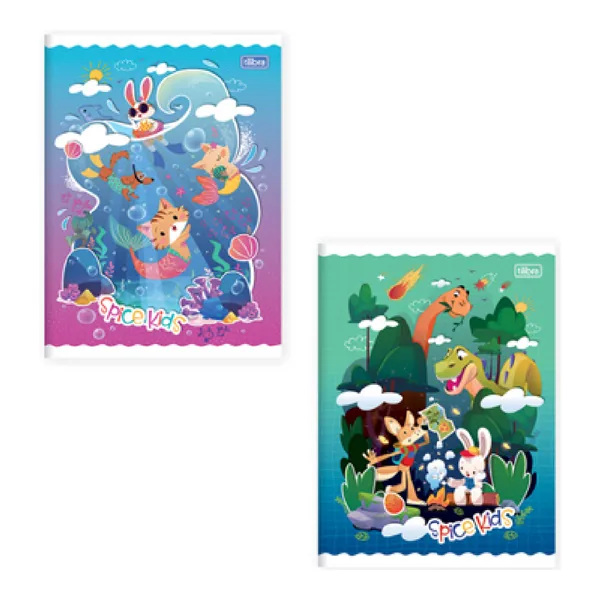 Caderno Brochura Capa Flexível 1/4 Spice Kids 48 fls