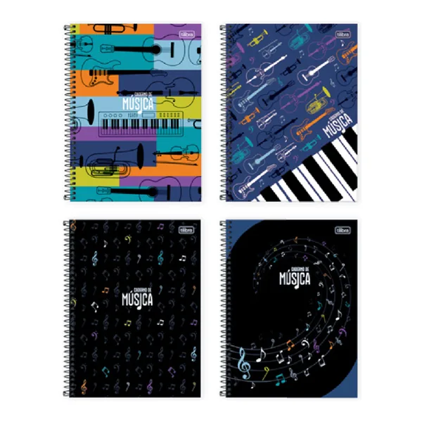 Caderno Universitário Capa Dura Música 80 fls