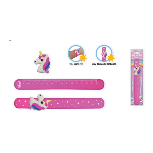 Régua Bracelete 15cm Unicórnio